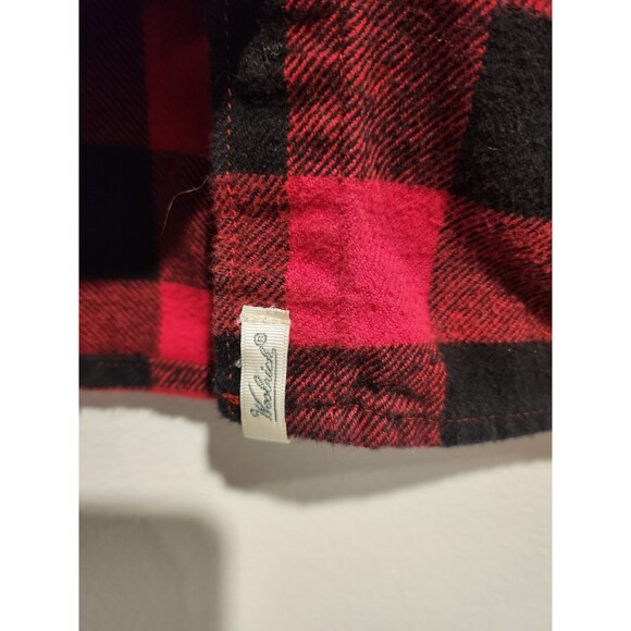 WOOLRICH Women's Flannel Pemberton Cotton Button Front Red Black Check Small - Picture 6 of 8